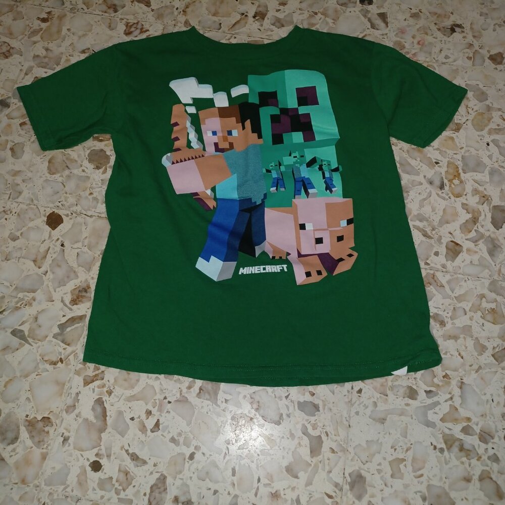 Mojang Minecraft Kid's Tee Medium (8) Green